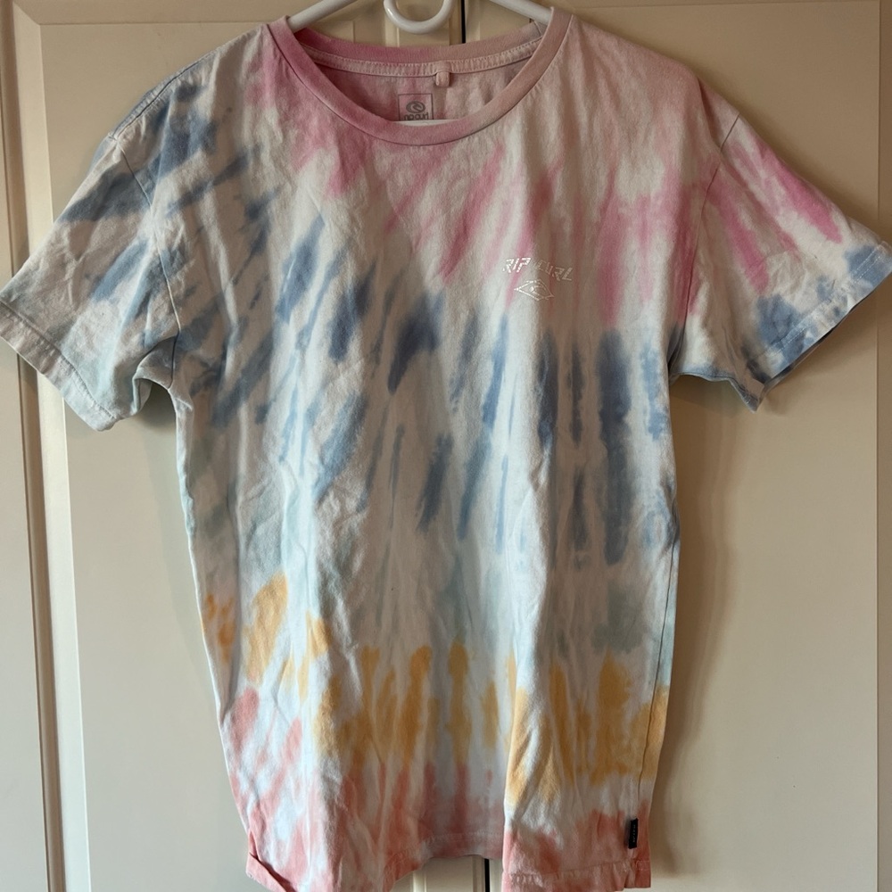 Rip Curl Tie-Dye Short Sleeve Tee - Pink, Blue & Yellow